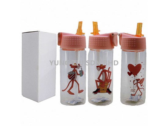 XG-07#500ML GLASS BOTTLE(PINK PANTHER)